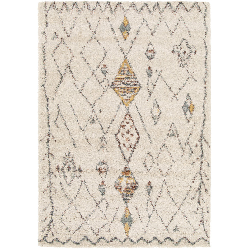Emrys Beige/Orange/Blue Rug, Rectangle 120 x 170cm