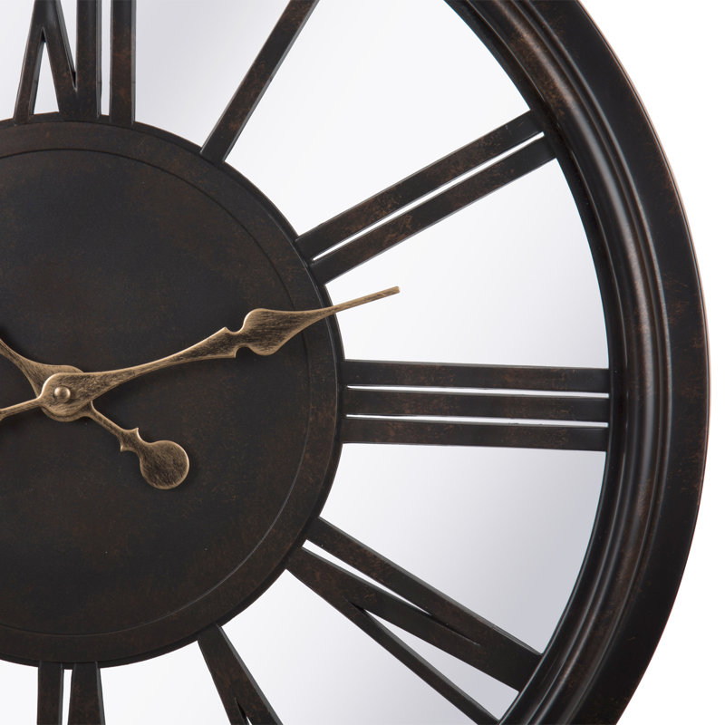 Jayce Black Round Mid-Century Plastic 20" Wall Clock