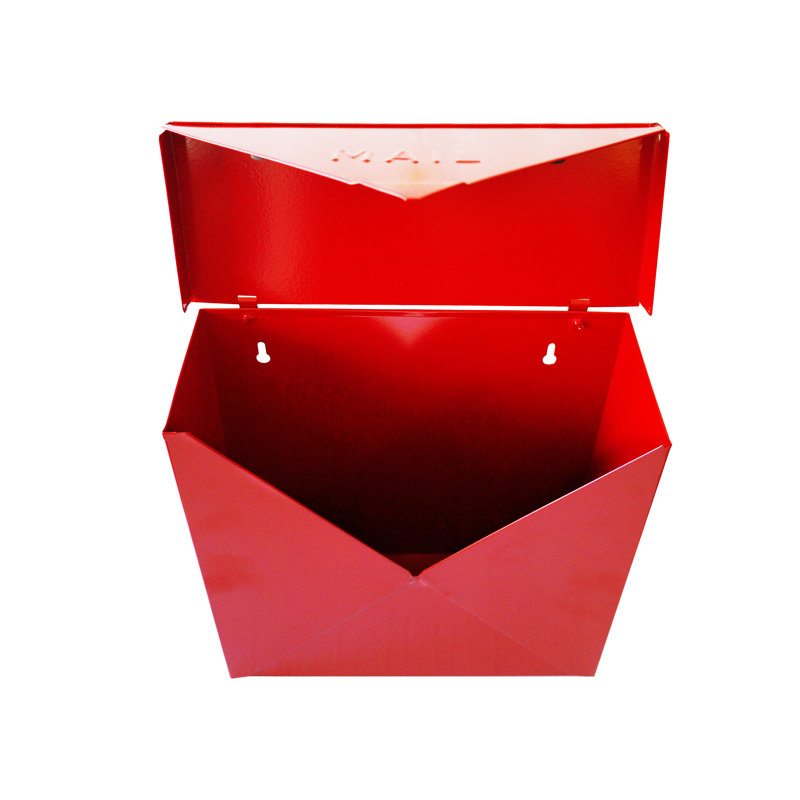 Chicago Red Industrial Style Wall Mounted Metal Mailbox