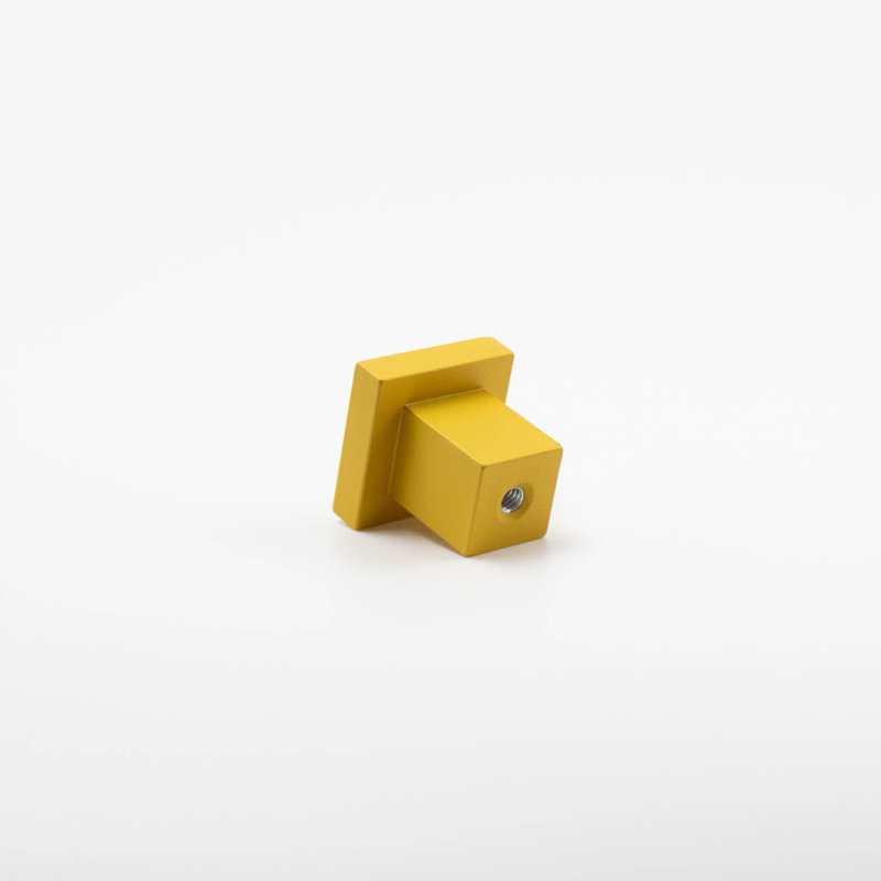 ROUS Hardware Art Deco Square Knob, Sunflower (Yellow)