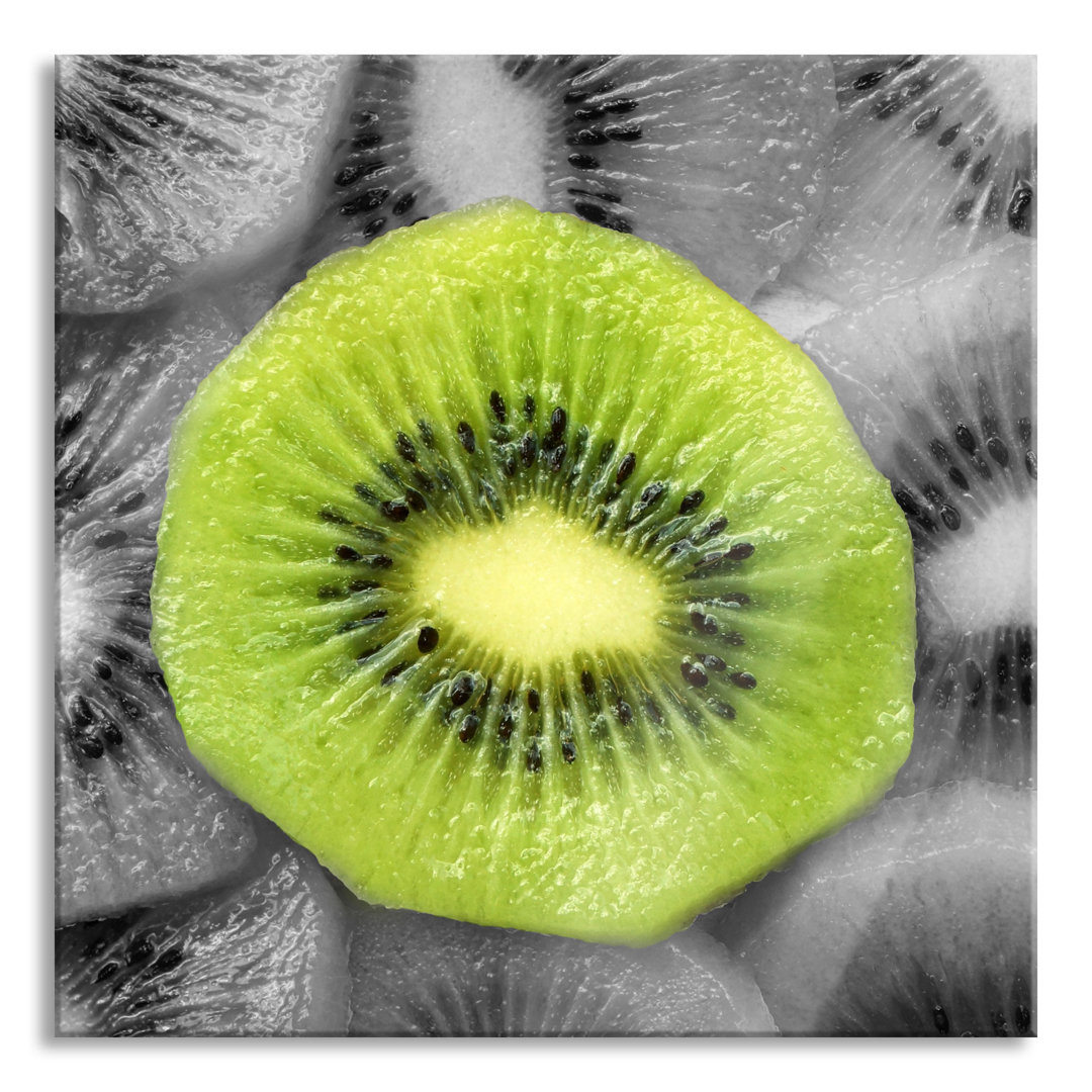 Ungerahmtes Foto auf Glas "Juicy Kiwi Slices"