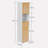 Bathroom Tall Storage Cabinet With Bamboo Slats Door