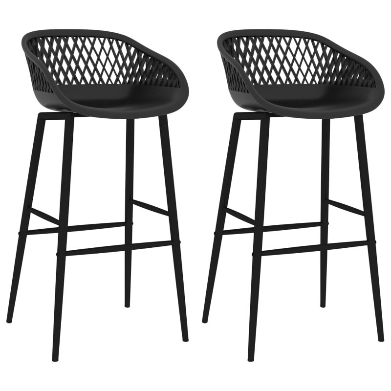 Searle Counter Stool with Metal Frame, Grey, Black, 2