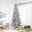 Arbre de Noël artificiel enneigé 9 pieds avec 616 branches de cèdre réalistes, ouverture automatique, décoration de Noël