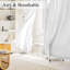 Rideaux transparents non-transparents de 84 po de long à 2 panneaux pour chambre de fille, rideaux à œillets de 52 po de largeur, blanc cassé-119929838