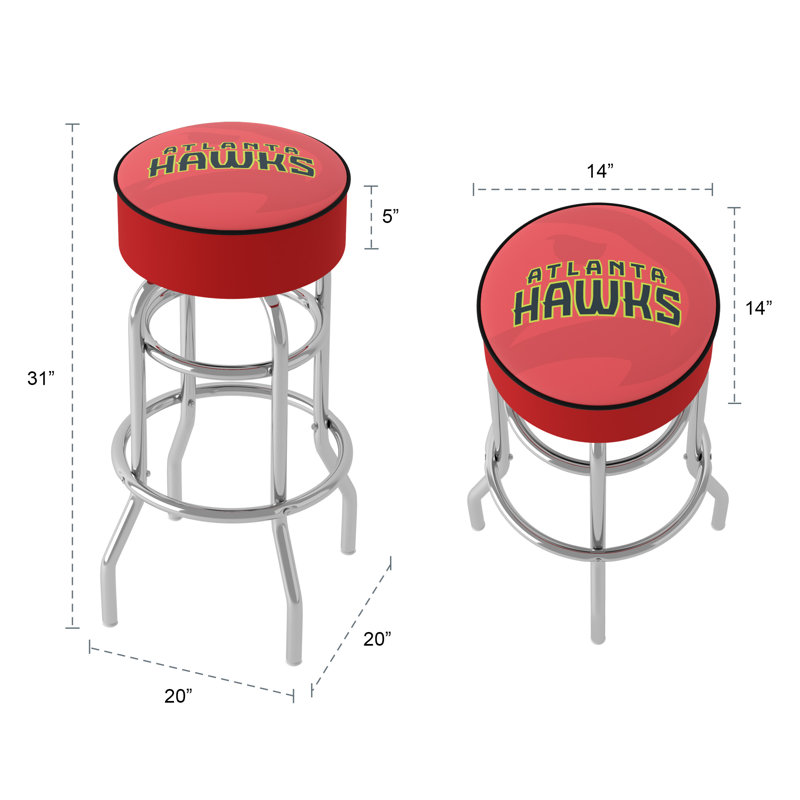 Swivel Upholstered Counter Stool with Metal Frame