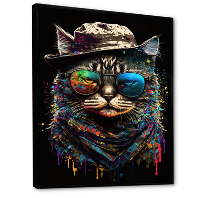 Chat bohémien avec lunettes de soleil III - reproduction sur toile