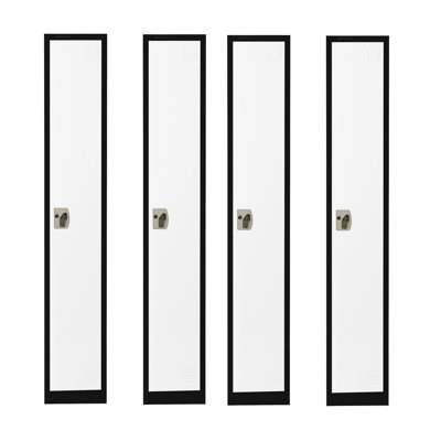 Casier à clé unique en acier 72 po x 12 po x 12 po à 1 porte - Rangement pour employés, étudiants, salle de sport, lieu de travail - Comprend une tablette, des crochets, une ventilation et un porte-carte - Assemblage facile