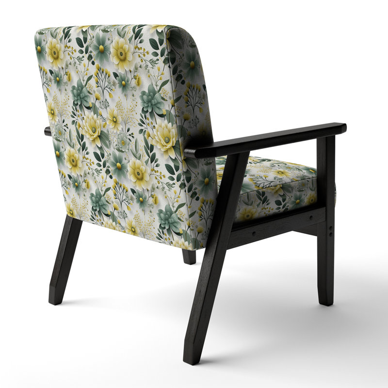 Fauteuil d'appoint rembourré Green Boho