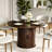 Collette 47.3" Modern Round Dining Table for 4-6, Kitchen Table with Storage & Strip Base-1383872516