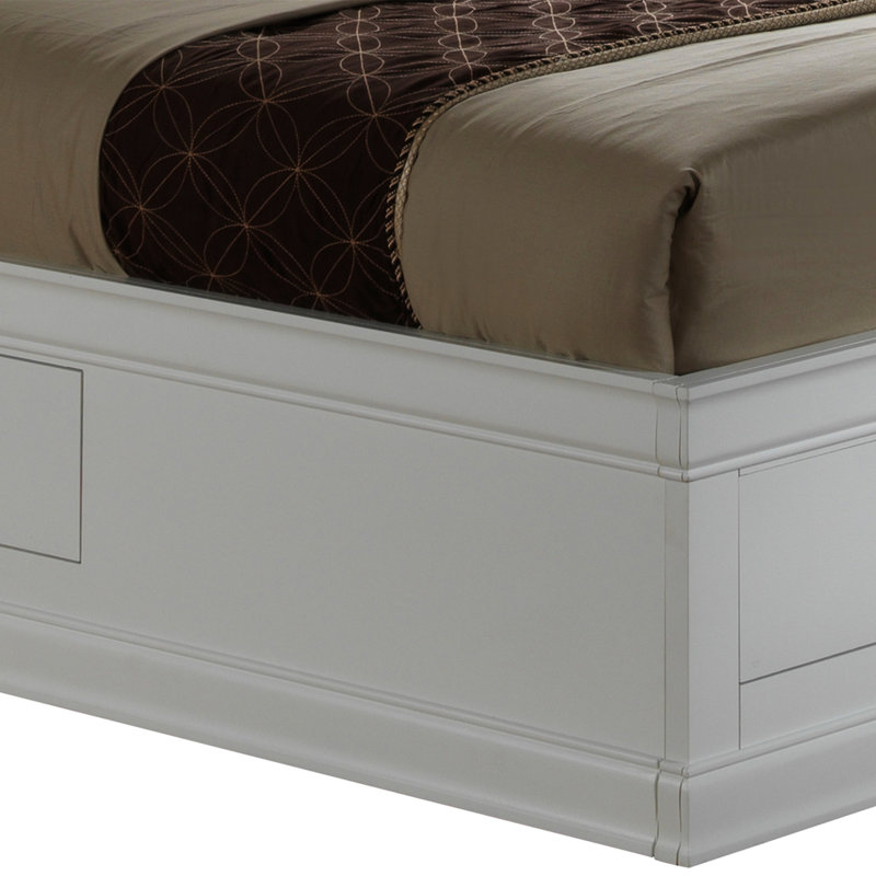 Élégante solution de rangement pour chambre blanche - H 49 po x l 67 po x P 87 po lit de meuble complet dans un style chic
