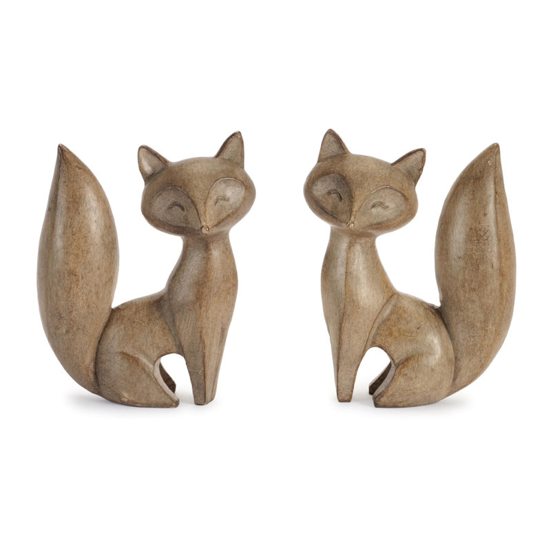 Figurine moderne renard (ensemble de 2)