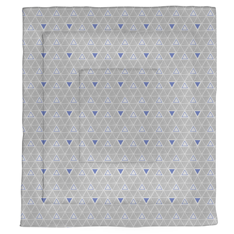 Édredon en microfibre réversible Patricia Geoffrey, Édredon simple, Gris/bleu
