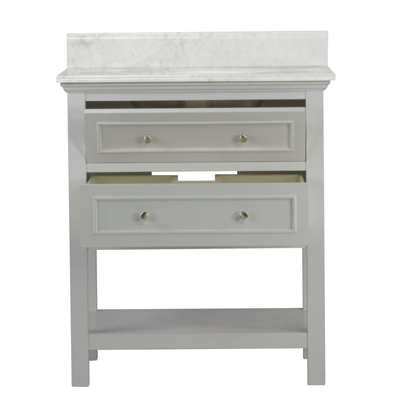 Chatwin 30'' Single Bathroom Vanity with Marble Top, Gray