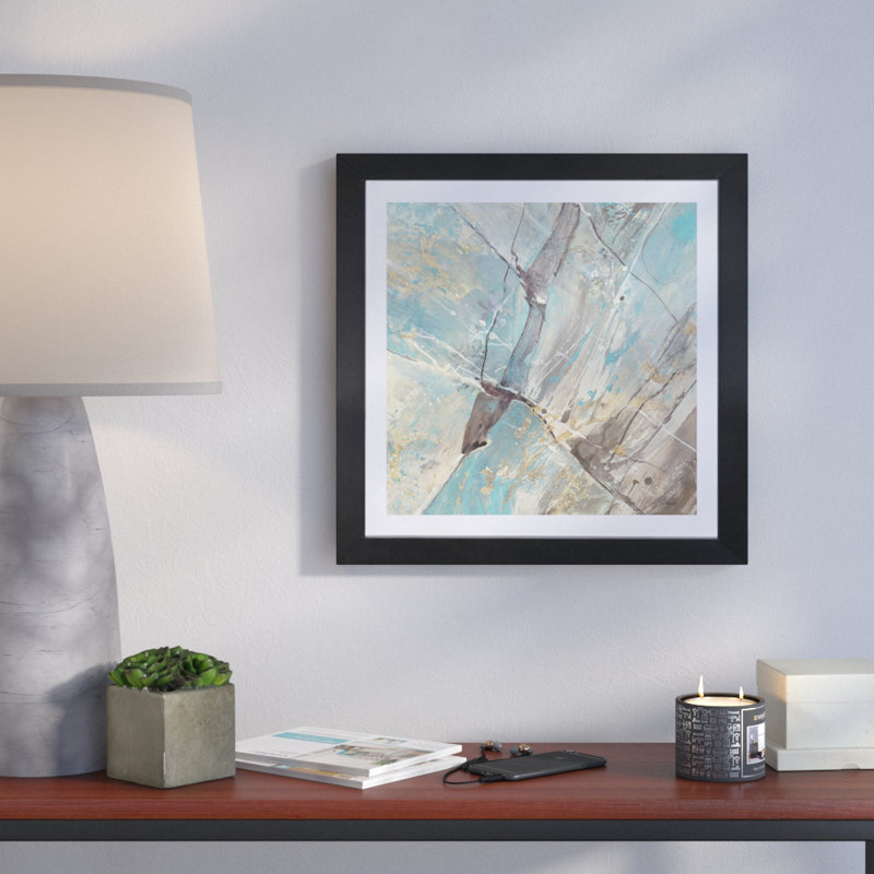 « blue water ii », impression, H 26 po x l 26 po x P 1,5 po, Toile avec cadre noir