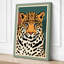 Leopard Portrait Geometric - Wrapped Canvas-999284440-999284442