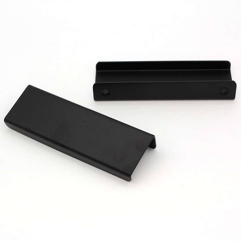 Matte Black Stainless Steel Modern Finger Pull Handle