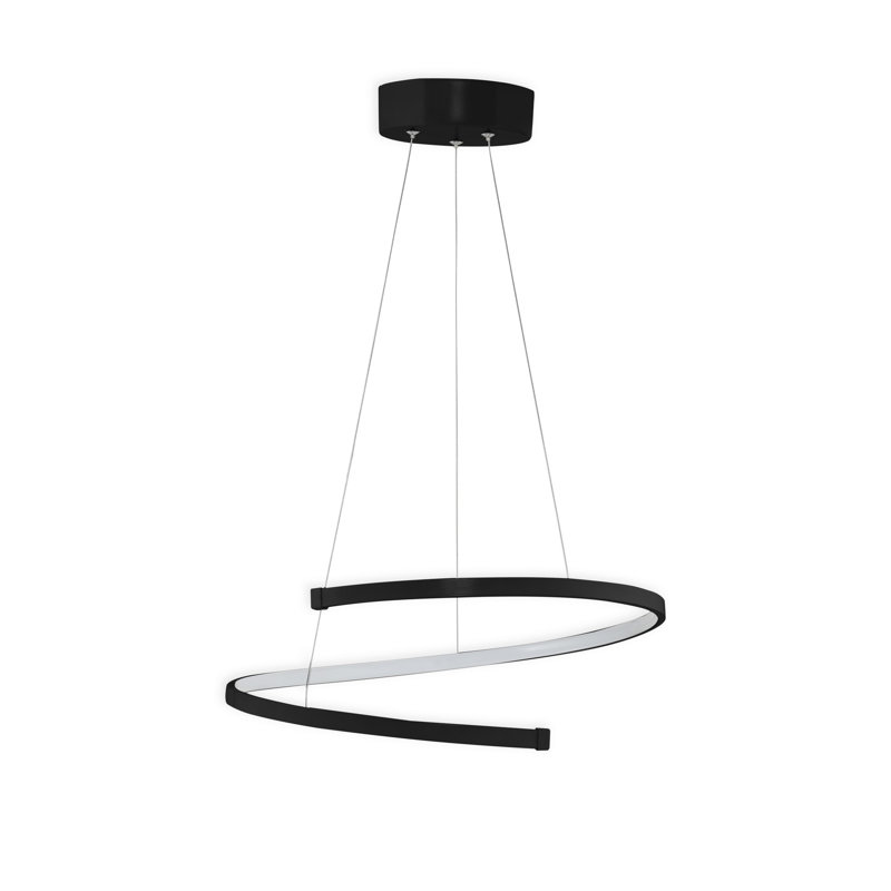 Lustre réglable noir de 17,3 po x 17,3 po x 5,1 po | Corps en aluminium, douille à DEL, 24-36 watts, lumière blanche 6500K | Luminaire moderne et écoénergétique pour la salle à manger et le salon