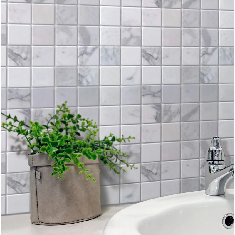 Carreau de mosaïque de plancher et de mur en marbre poli 12 po x 12 po Calacatta (1 pied carré / pièce)