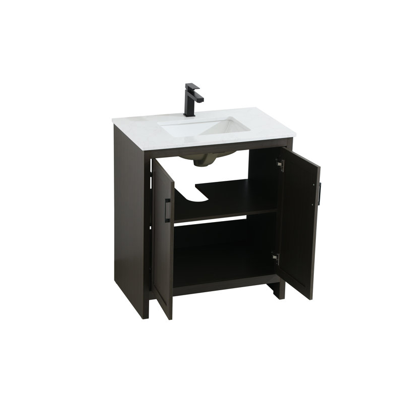 Meuble-lavabo simple 30 po Ahner, Brun moka