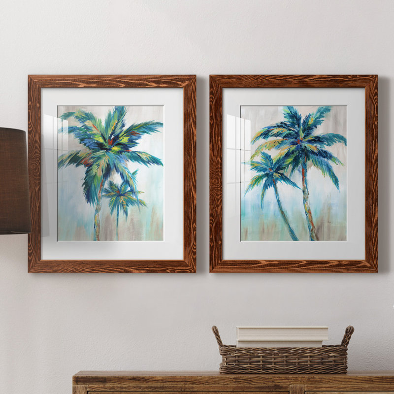 «Bright Breeze I», ensemble de reproductions d'aquarelles conçues par J Paul, Impression encadrée avec passe-partout, Érable