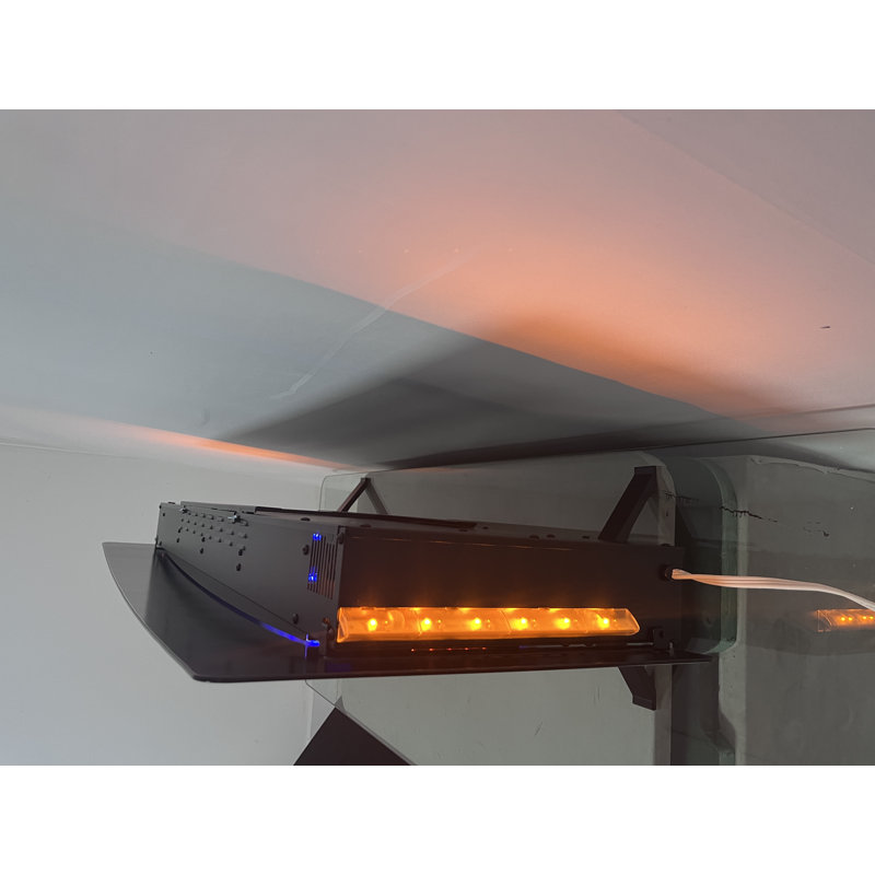48 Inch Curved Front Wall Mounted Electric Fireplace With Remote And Multi Color Flame & Emberbed