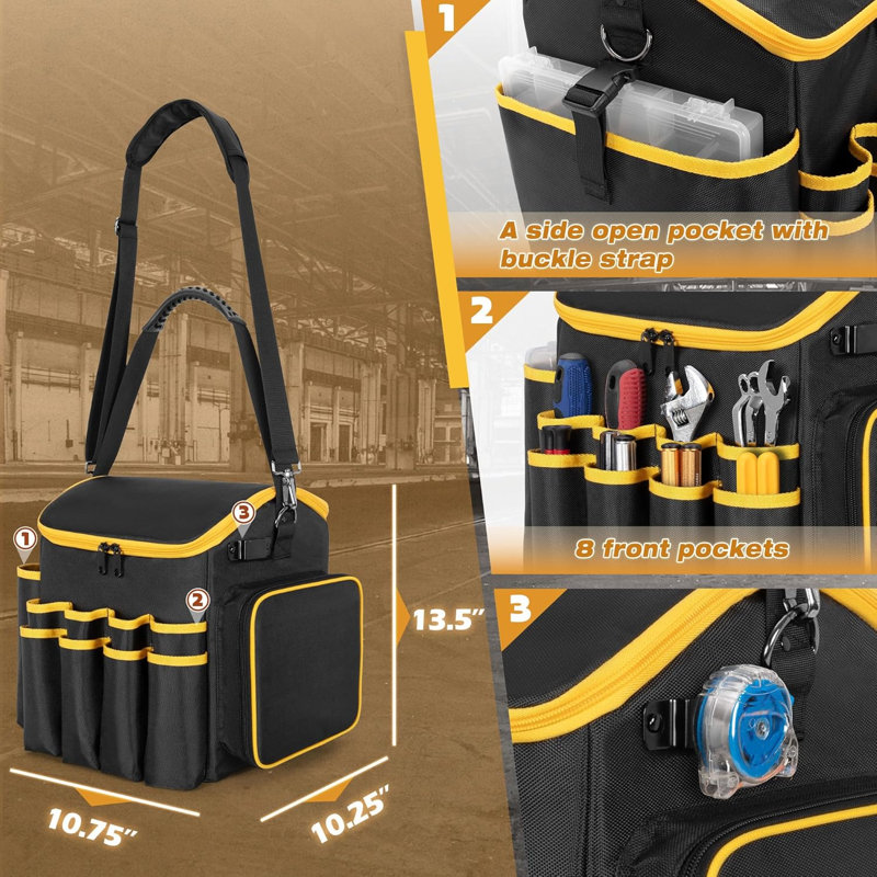 Sac à outils avec séparateur amovible et bandoulière