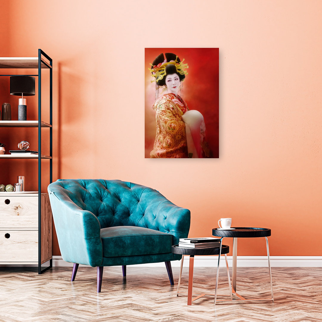 Elegant Japanese Geisha Classic Elegant Serene Portrait Wall Art Print