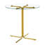 Table ronde haute en verre, table ronde de 36 pouces, plateau en verre trempé, support robuste à quatre colonnes plaqué chrome doré, convient aux tables rondes transparentes dans les petits espaces, les cuisines-130445908