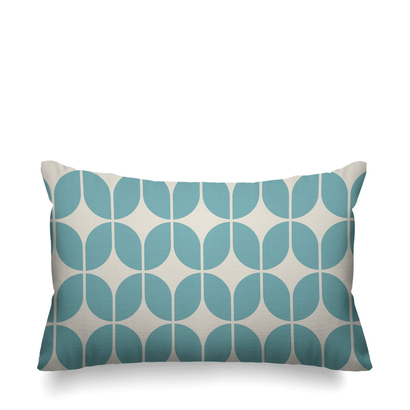 Housse et insert de coussin extérieur d'extérieur, Aqua, 14 po x 20 po, Rectangle