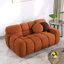 Canapé 2 places en tissu bouclé brun effet guimauve, pour un style de vie de qualité et une construction soignée
