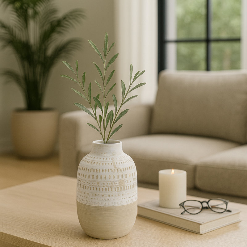 Vase en céramique Carlile, H 7,75 po x l 5 po x P 5 po