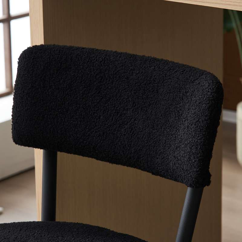 Upholstered Counter Stool, Black, Black