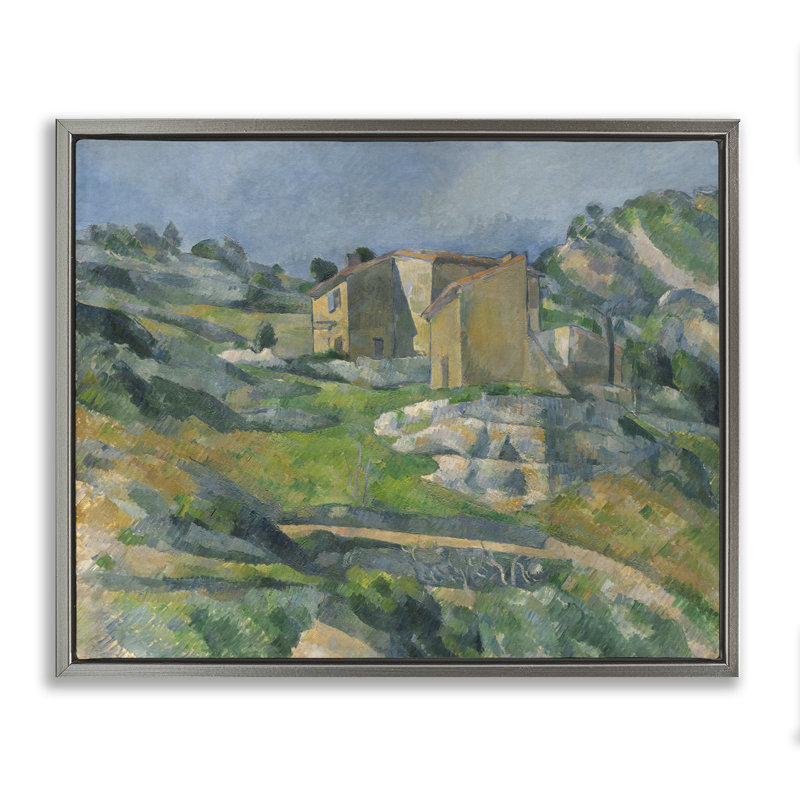 Art mural classique sur toile flottante, "Cezanne Classic in Provence" par one1000paintings, Cadre flottant gris lustré