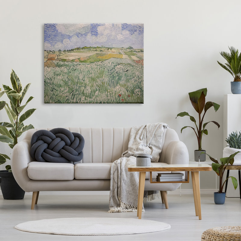 Plain Near Auvers Van Gogh Classic par Vincent Van Gogh - Peinture, H 36 po x l 48 po x P 1,5 po, Toile tendue