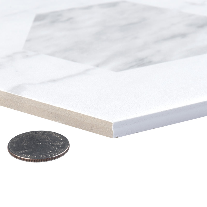 Classico Bardiglio Hex 7" x 8" Porcelain Patterned Wall & Floor Tile