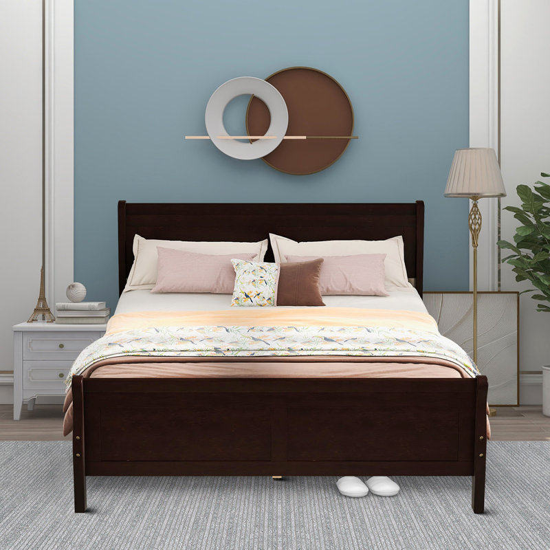 Lit plateforme en bois Baheerah, Espresso