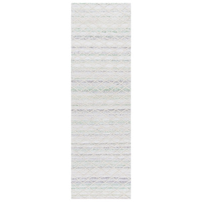 Abstract 615 Hand Tufted Wool/Nylon/Pet/Viscose/Cotton Geometric Indoor Use Only Rug in Green/Ivory