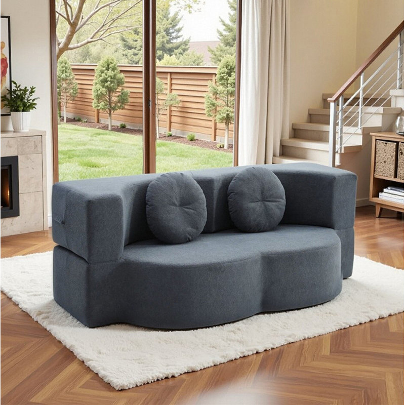 Canapé-lit modulaire convertible 2-en-1 avec matelas en mousse viscoélastique - aucun assemblage requis, canapé-lit peu encombrant pour salon, chambre à coucher, studio