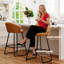 Upholstered Counter Stool With Metal Frame-149293157
