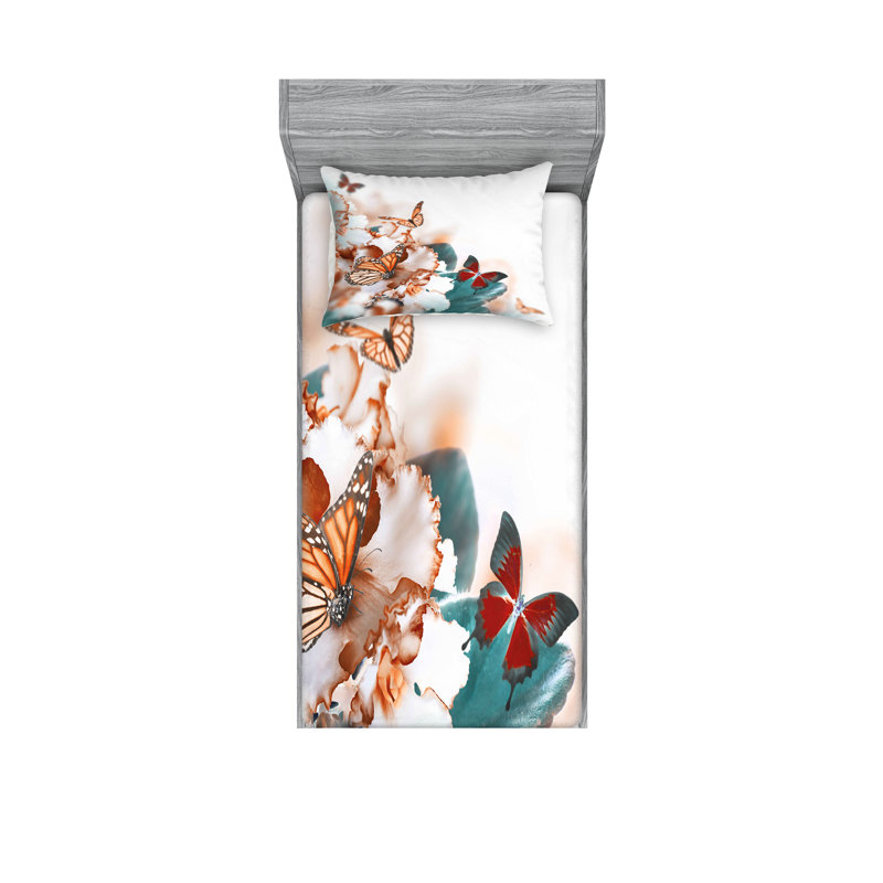 Multicolore ensemble de draps et taies décoratifs Ambesonne, Ensemble de draps pour lit simple + 1 drap-housse 