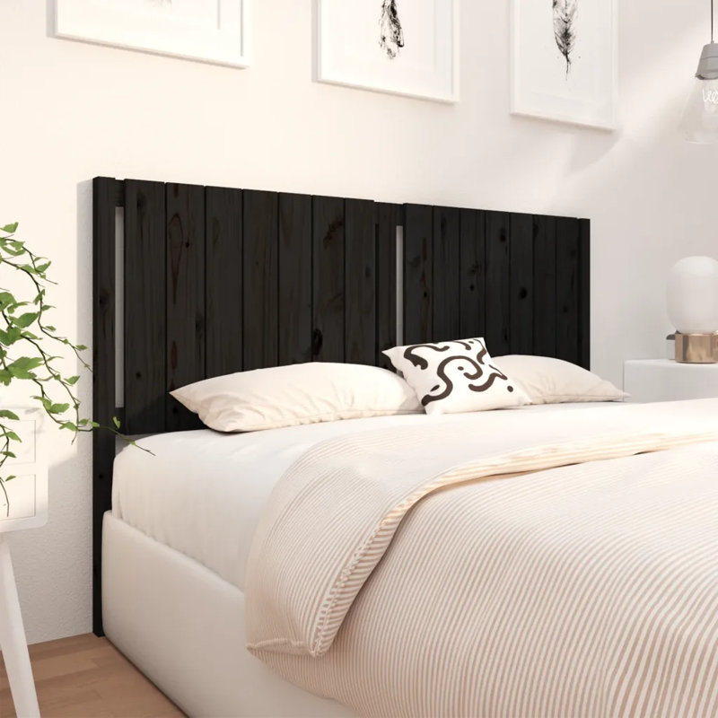 Burley Solid Wood Headboard, 125.5 x 100 cm, Black