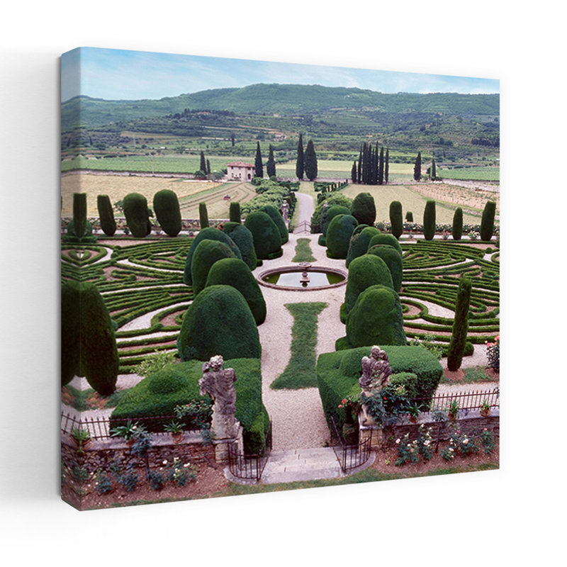 «Italia Gardens No. 12», architecture de paysage abstrait, H 18 po x l 18 po