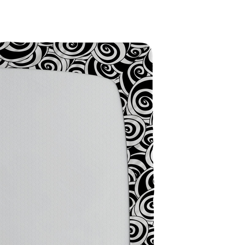 Ensemble de 2 draps-housses Ambesonne, Drap-housse grand, Noir / blanc, abstrait