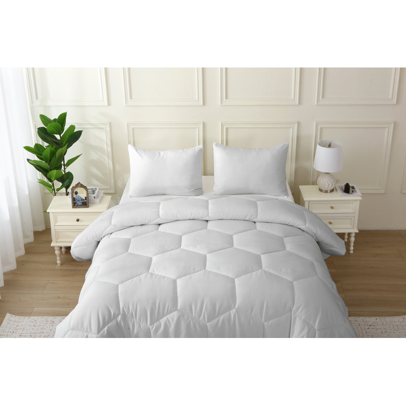 Ensemble d'édredon surdimensionné en microfibre Better Style Home, Gris, Édredon pour très grand lit + 2 taies décorativ