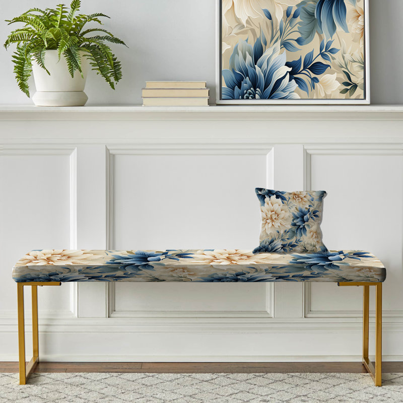 Motif tropical de dentelle tropicale - banc rembourré doré Tropical