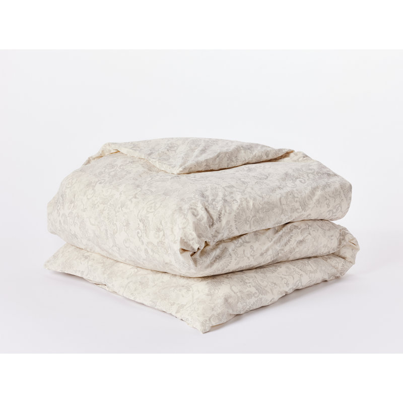Solana Organic Print Duvet Cover Botanical, Full/Queen Duvet Cover, Undyed w/Grays Botanical