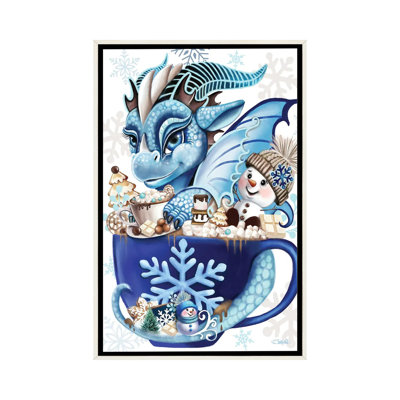 Cozy Cocoa Lil Dragon - reproduction d'art murale - toile encadrée