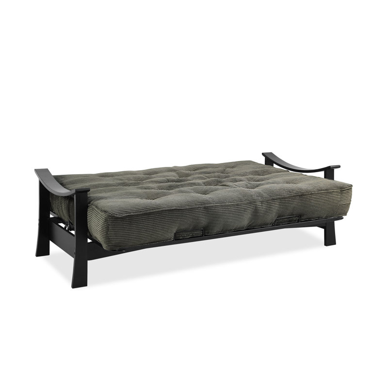 Futon et matelas Mcavoy, Velours côtelé couleur sauge