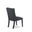 5 Piece Dining Room Table Set Includes a Rectangle Kitchen Table with X-Legs and 4 Black Linen Fabric Parsons Dining Chairs, Wire brushed Black-421036904-419669617